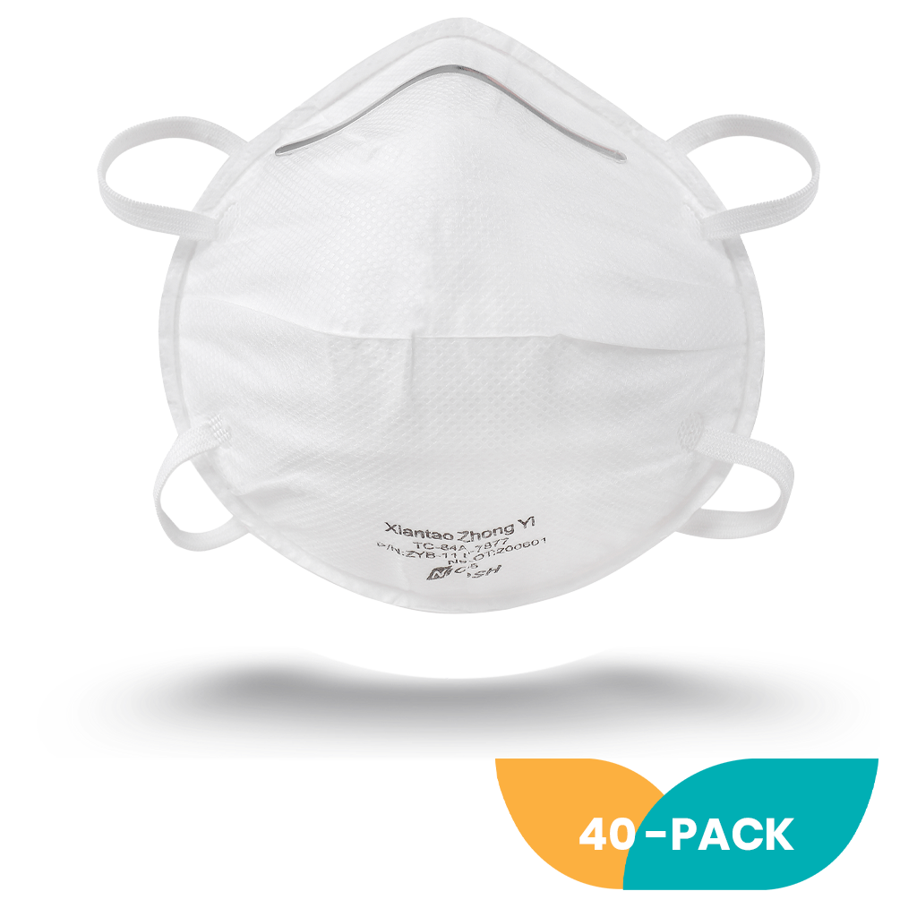 NIOSH Cup Style N95 Respirator Mask - 40 Pack